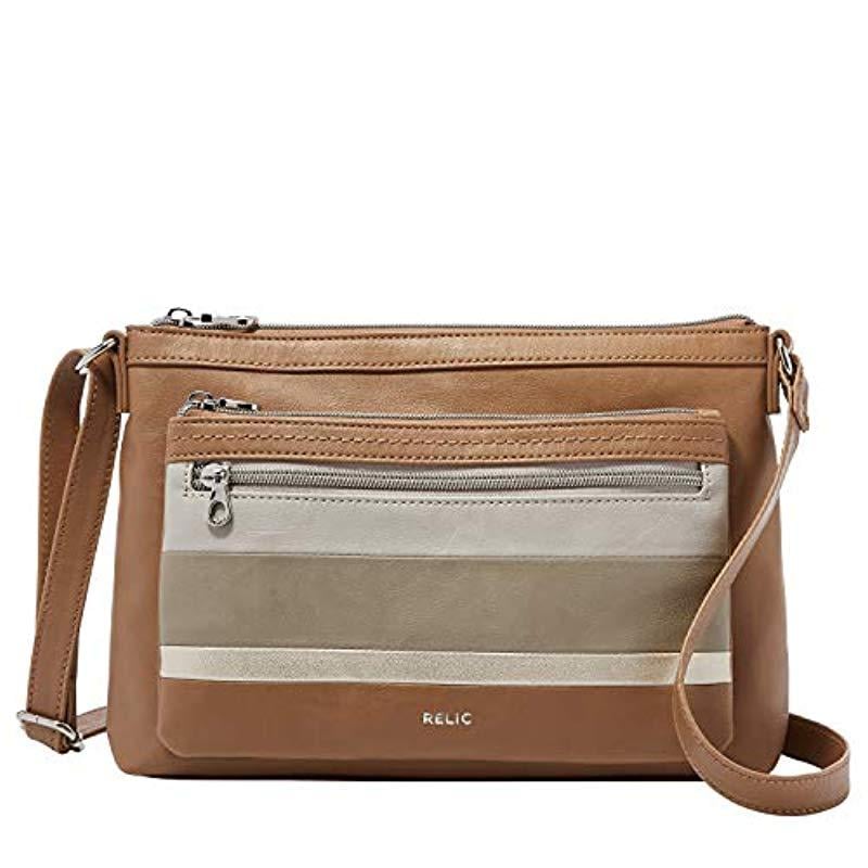 Fossil Relic By Evie Crossbody Handbag Purse in Brown | Lyst