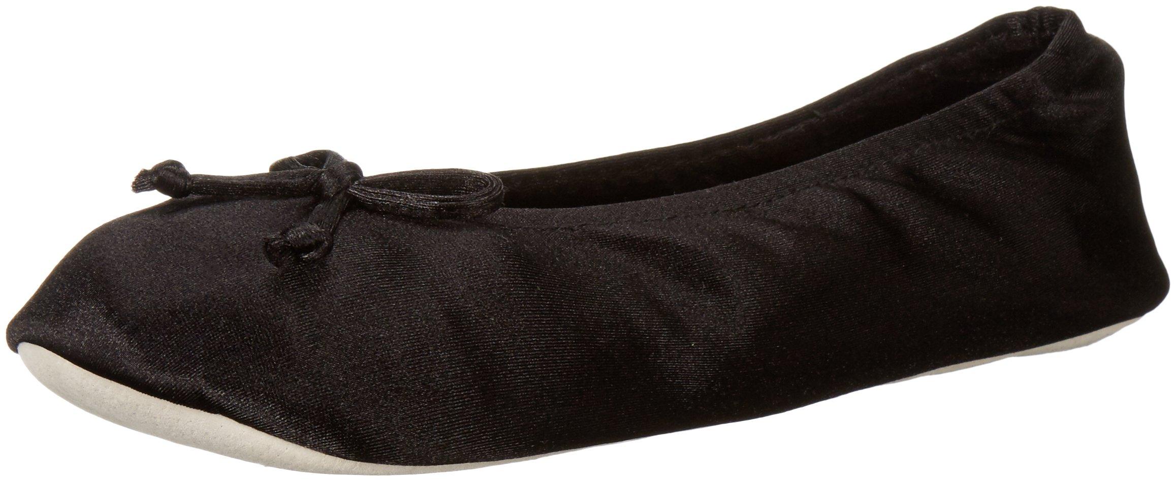 isotoner signature terry ballet flat slippers with satin bow
