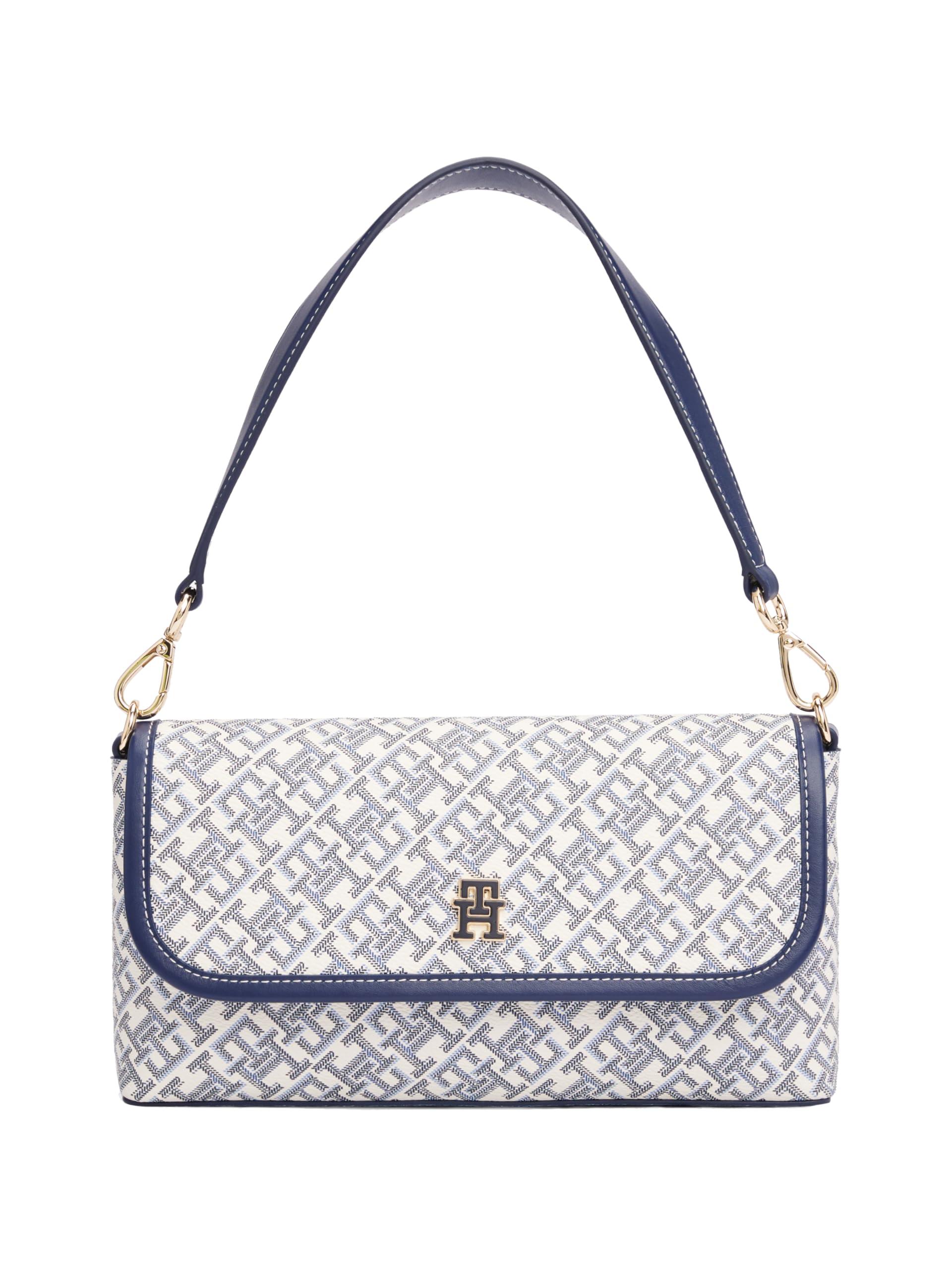Tommy Hilfiger Monogram Shoulder Bag With Removable Crossbody