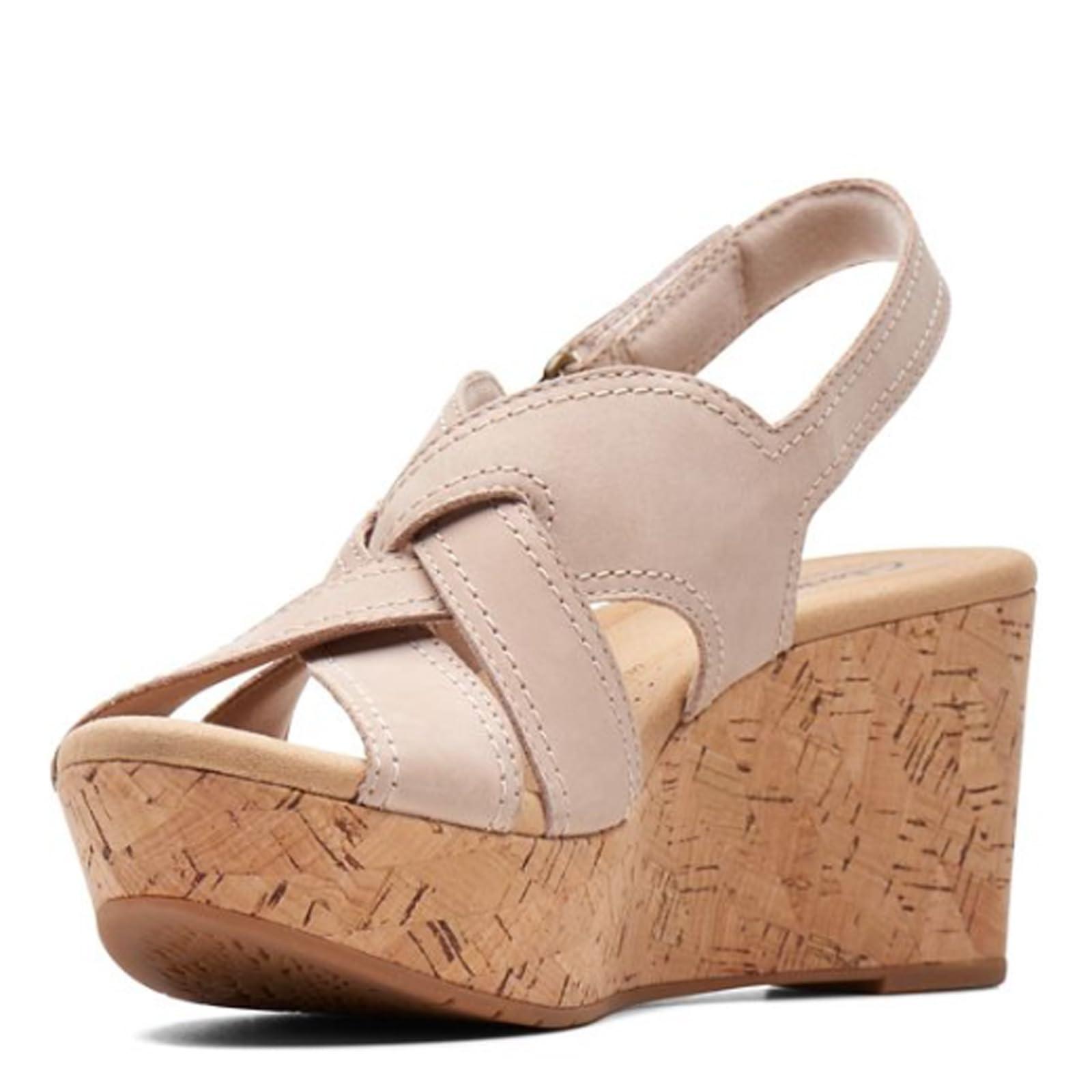 Clarks Rose Erin Wedge Sandal in Brown Lyst