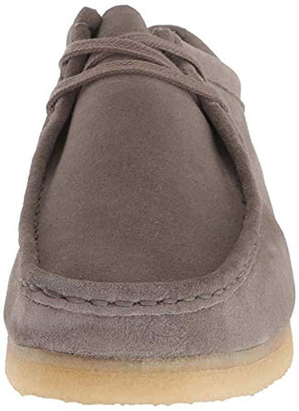Clarks Leather Wallabee Moccasin in Grey (Gray) for Men | Lyst
