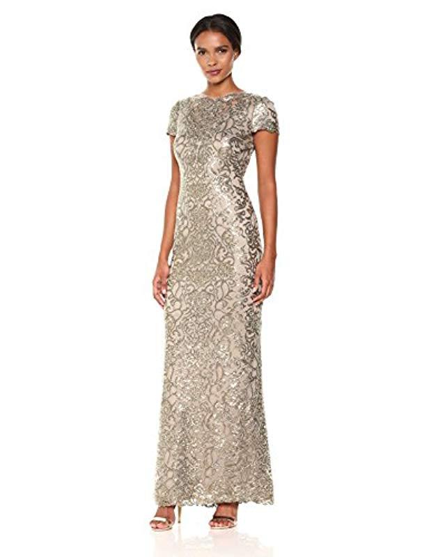 tadashi sequin lace gown