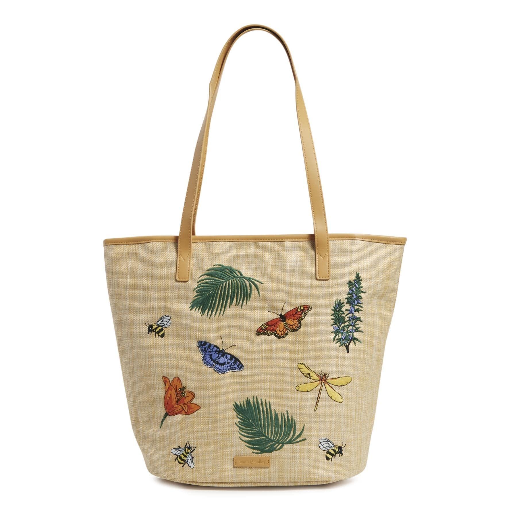 Vera Bradley Straw Bucket Tote Bag in Metallic Lyst