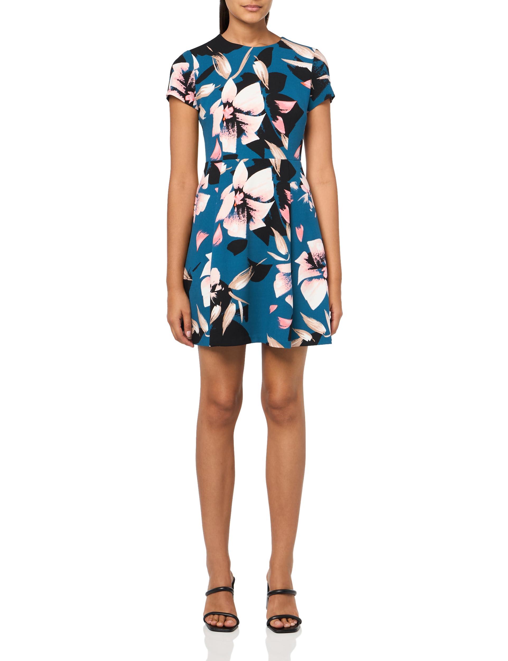 Vince Camuto Women's Floral Print Pleated Mini Dress | Sleeveless Shift Dress