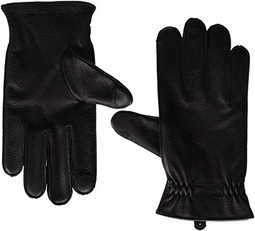tommy hilfiger leather gloves