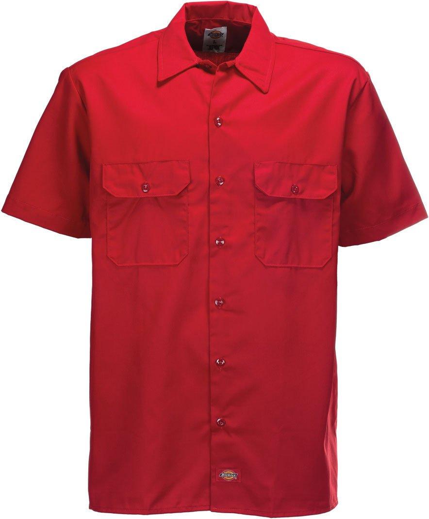 Dickies Short Sleeve Work Shirt in Red 