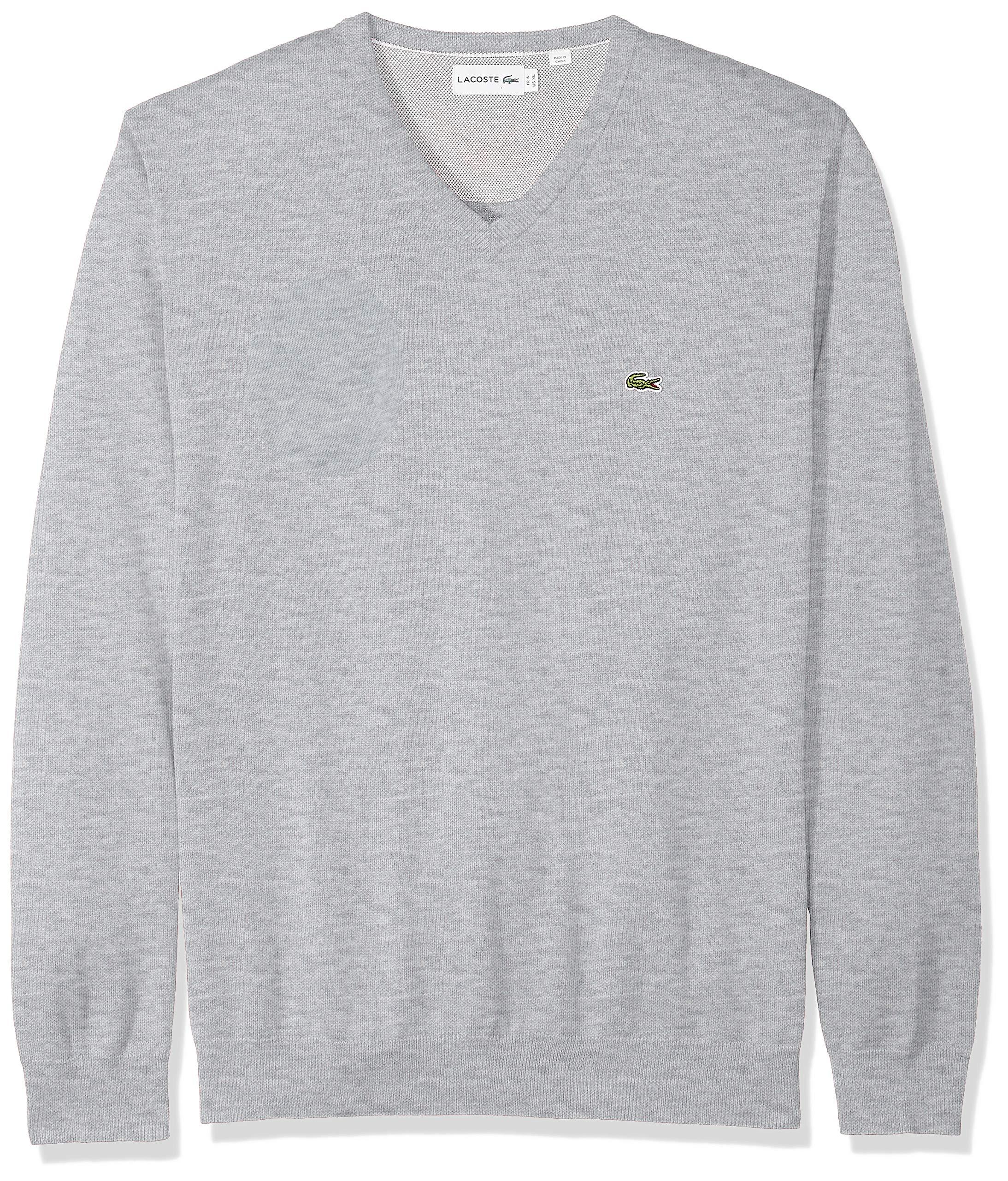 Lacoste Mens Long Sleeve Half Moon V Neck Jersey Sweater