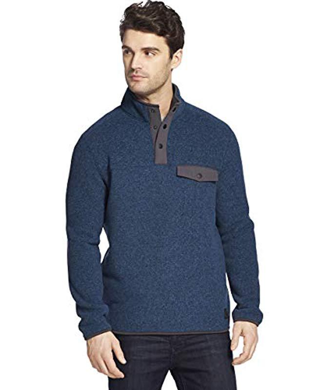 G.H Bass /& Co Mens Big and Tall Arctic Terrain Polar Fleece 1//4 Snap Mockneck Soft Pullover