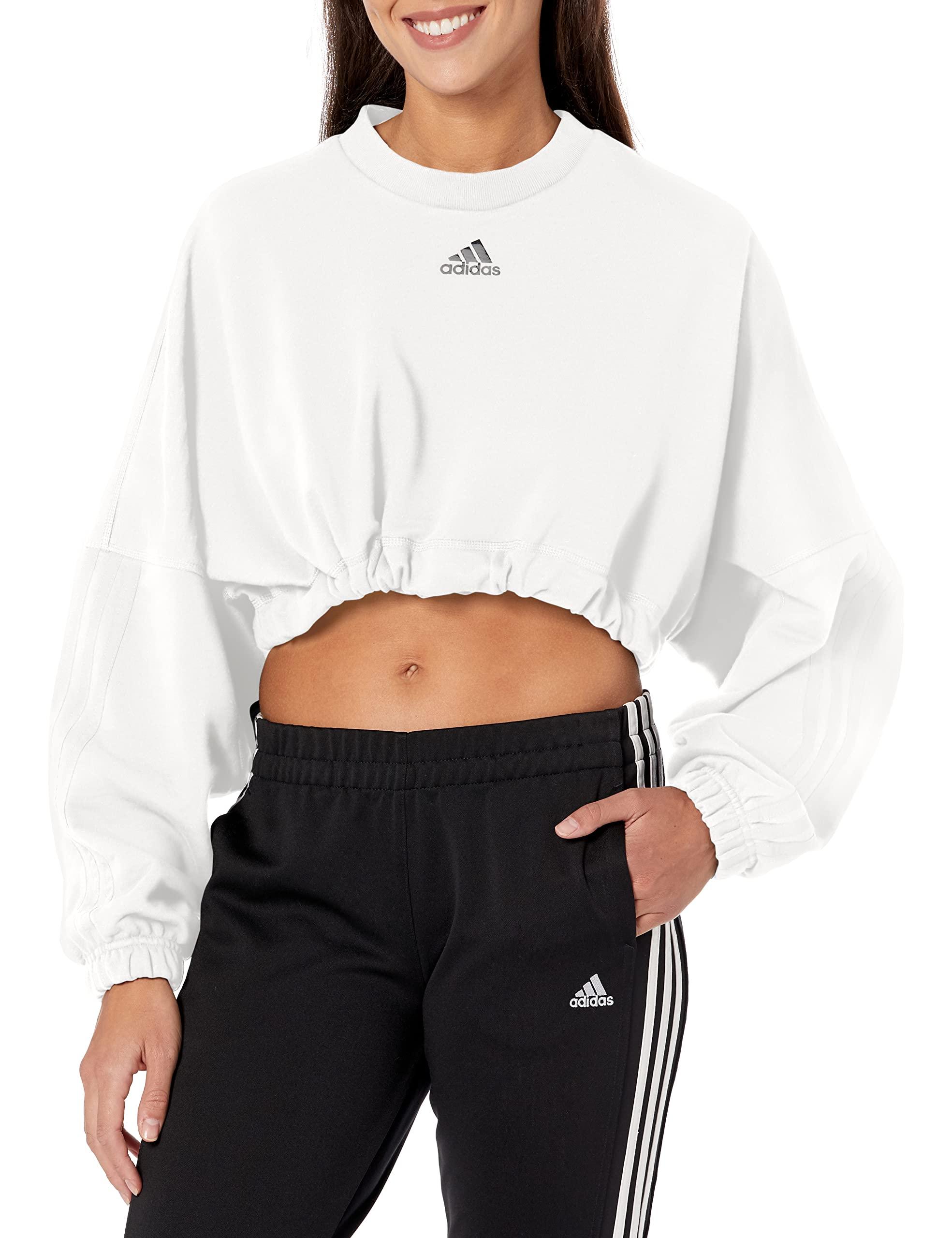 adidas Dance Cropped Versatile Sweatshirt in White | Lyst