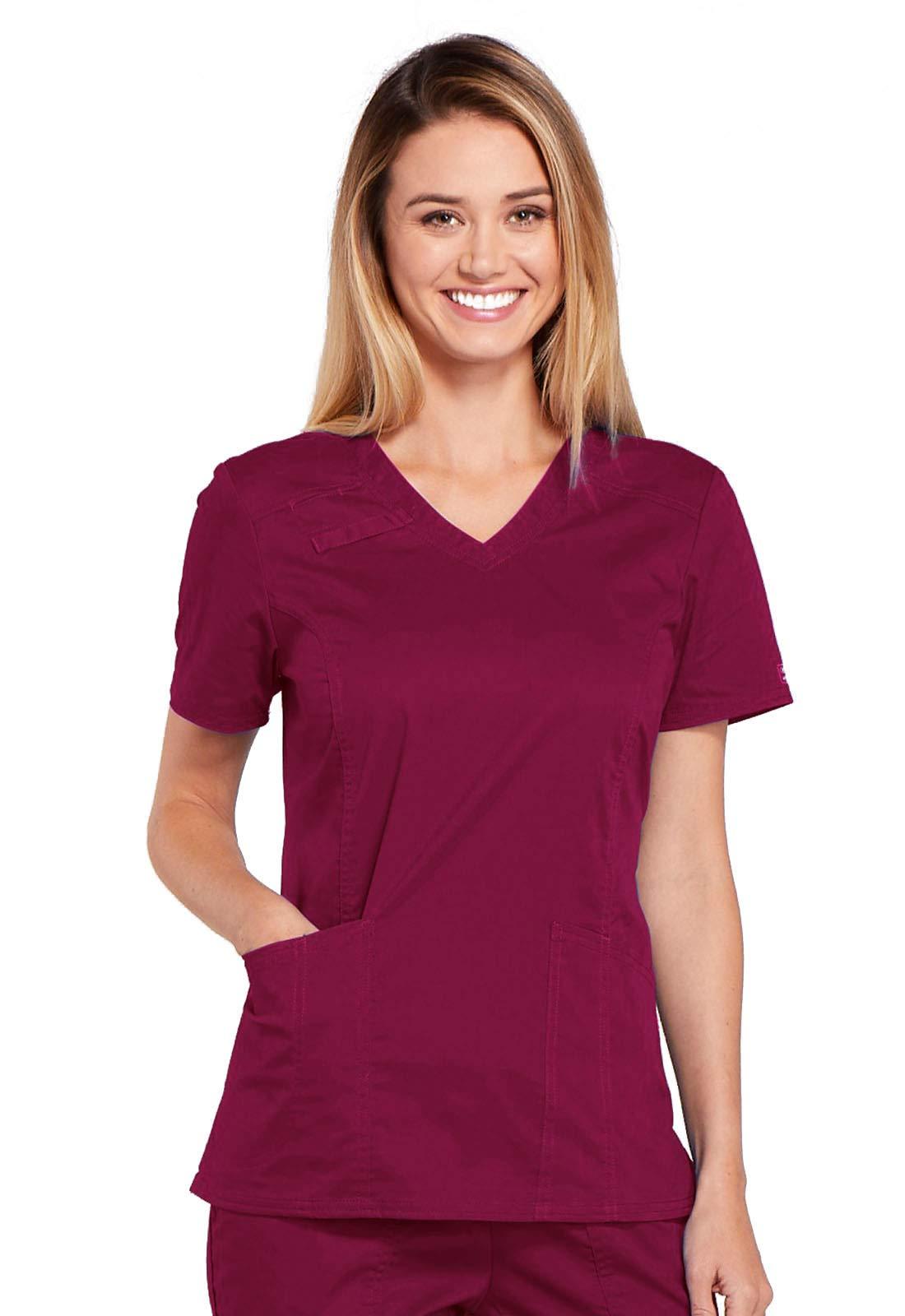 Cherokee Workwear 4700 V-Neck Scrub Top For Women - Pewter Gray Medical Scrubs