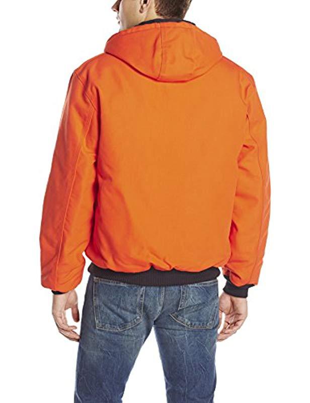 Carhartt Quilted Flannel Lined Duck Active Jacket in Orange for Men | Lyst