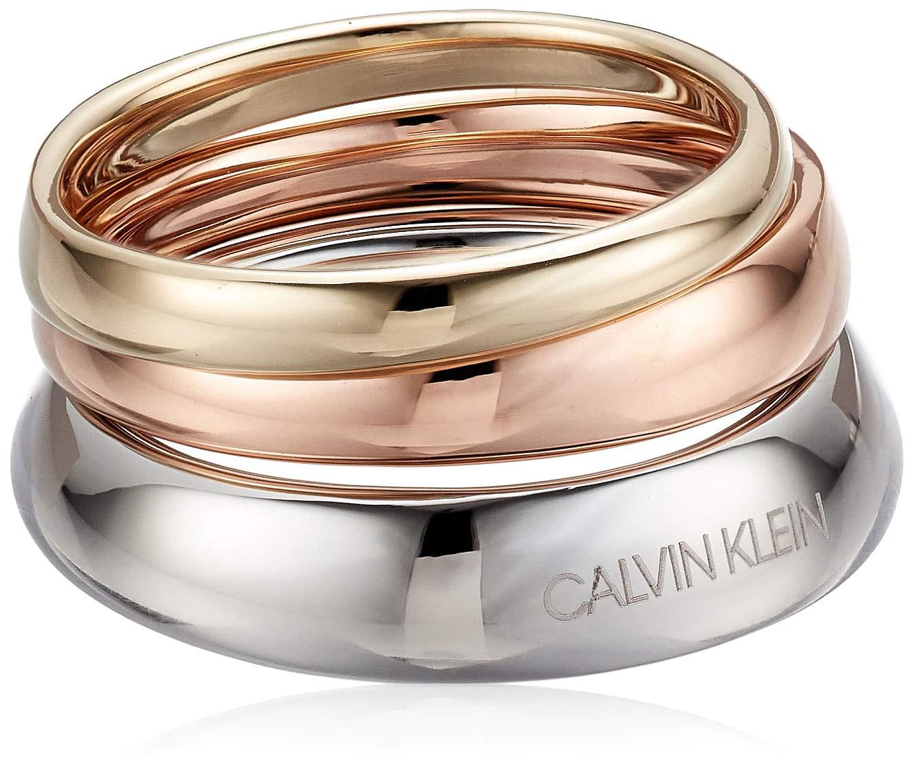 Calvin Klein Groovy Tri-color Ring Set - Lyst
