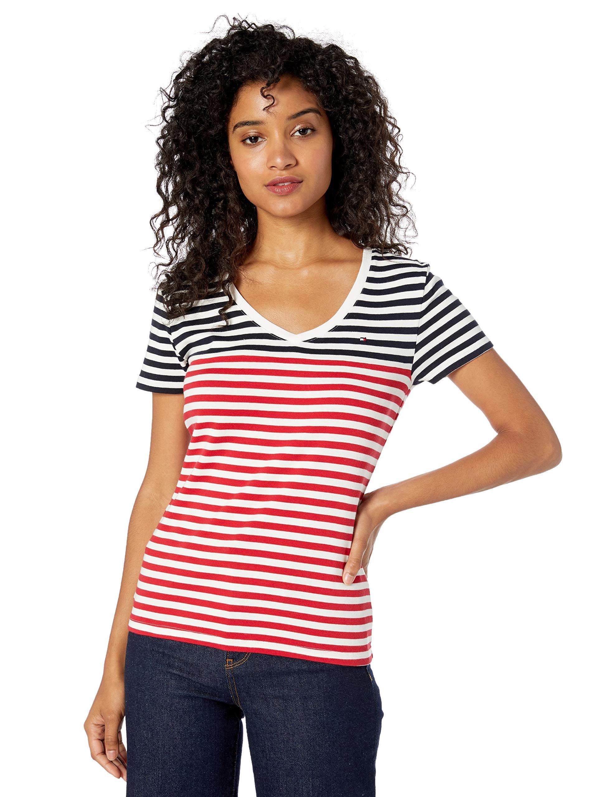 Tommy Hilfiger Short Sleeve Vneck Flag Tshirt Lyst