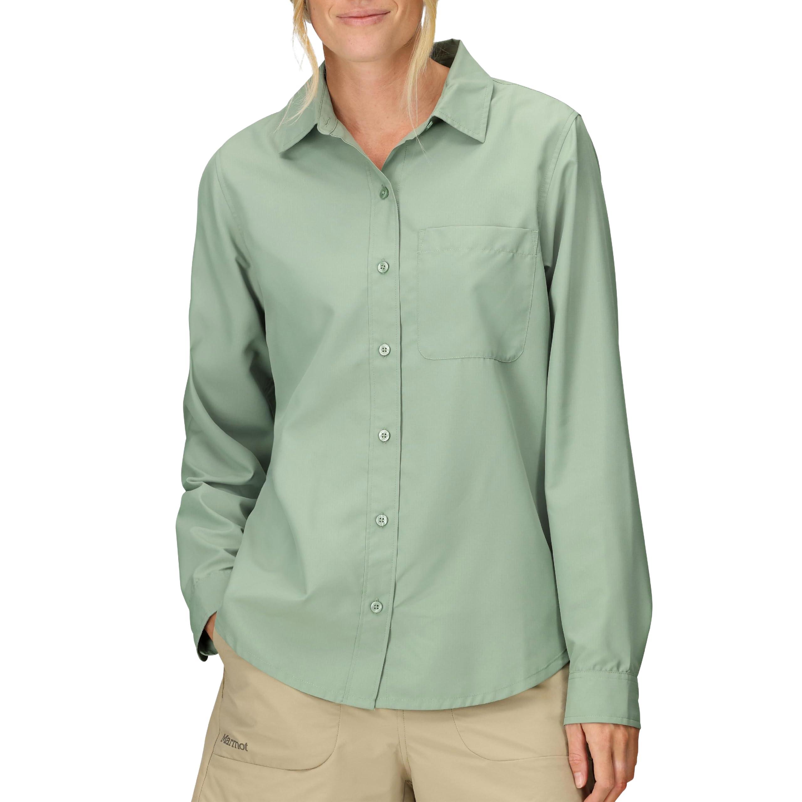 マーモット Marmot AirExchange SolarShield Long Sleeve Shirt レディース シャツ トップス ベイパー Marmot マーモット ウィメンズストライプロングスリーブシャツ