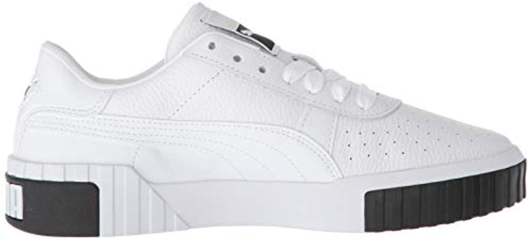 PUMA Leather Cali Training Shoes in White/Black (White) - Save 54% - Lyst