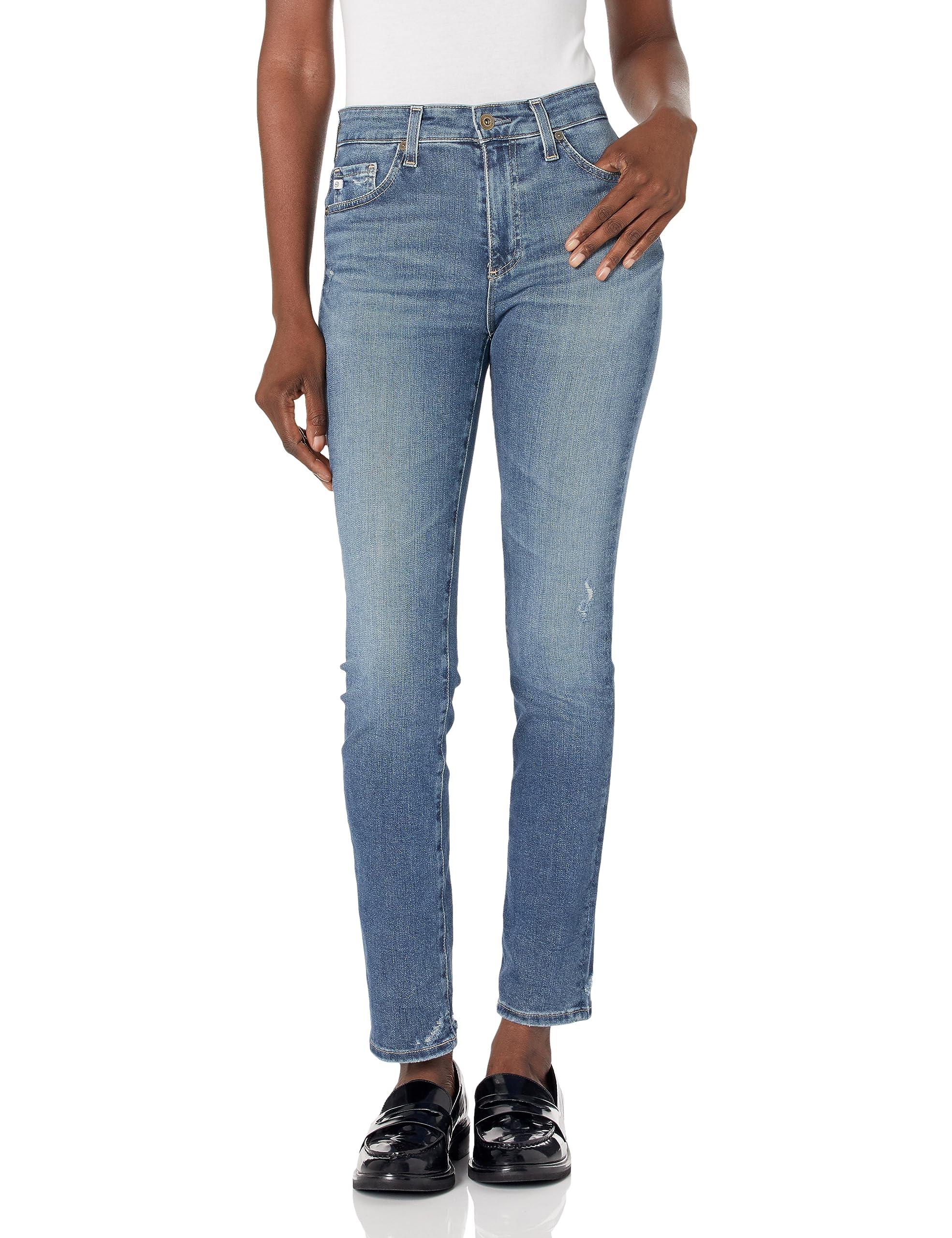 AG Jeans Mari High-waist Slim Straight Leg Jeans In Park Slope in Blue ...