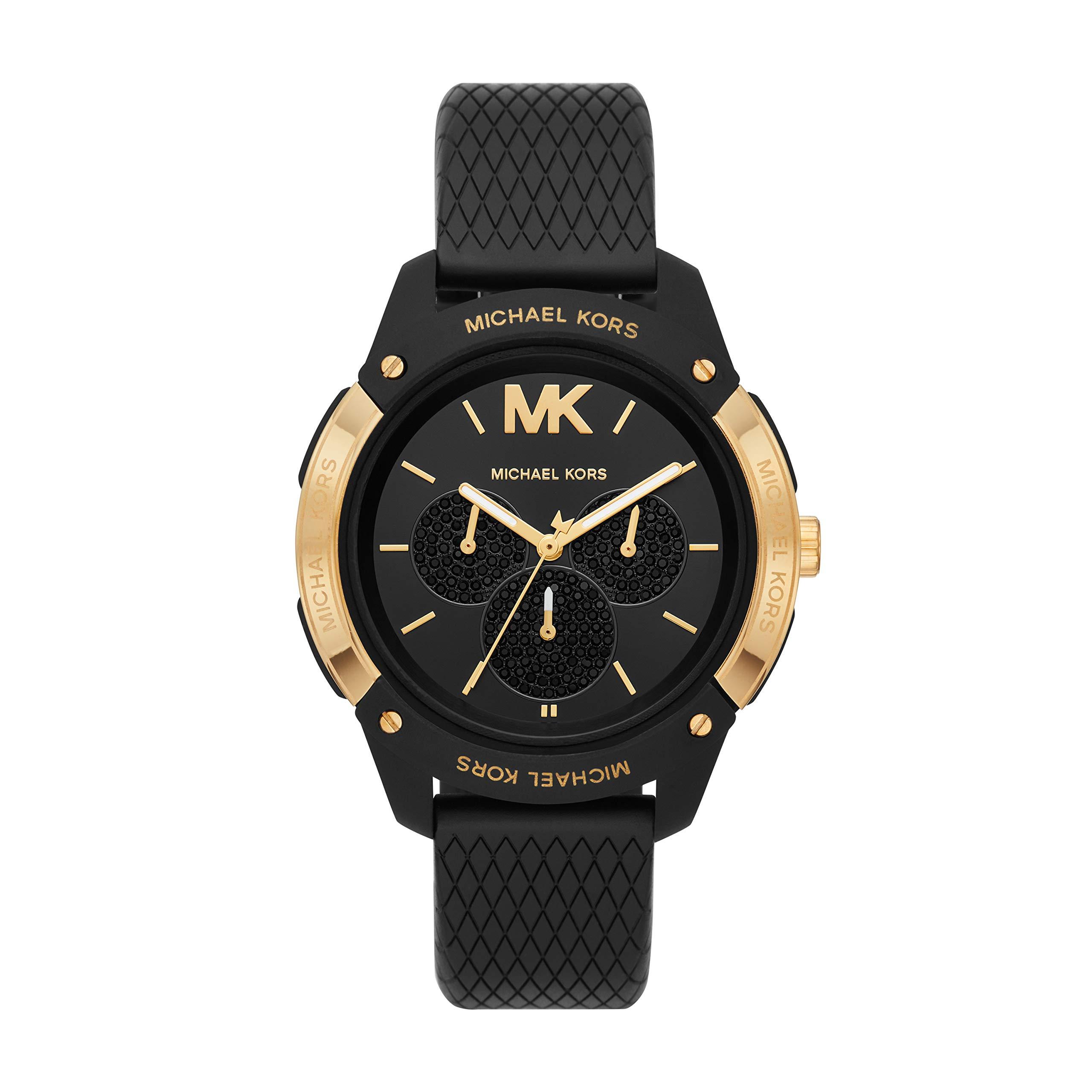 Michael Kors Ryder Stainless Steel Quartz Watch With Rubber Strap 