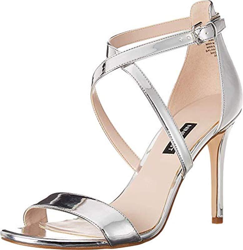 5.5 M US Nine West Womens MARKANDO Suede Heeled Sandal Dark Blue