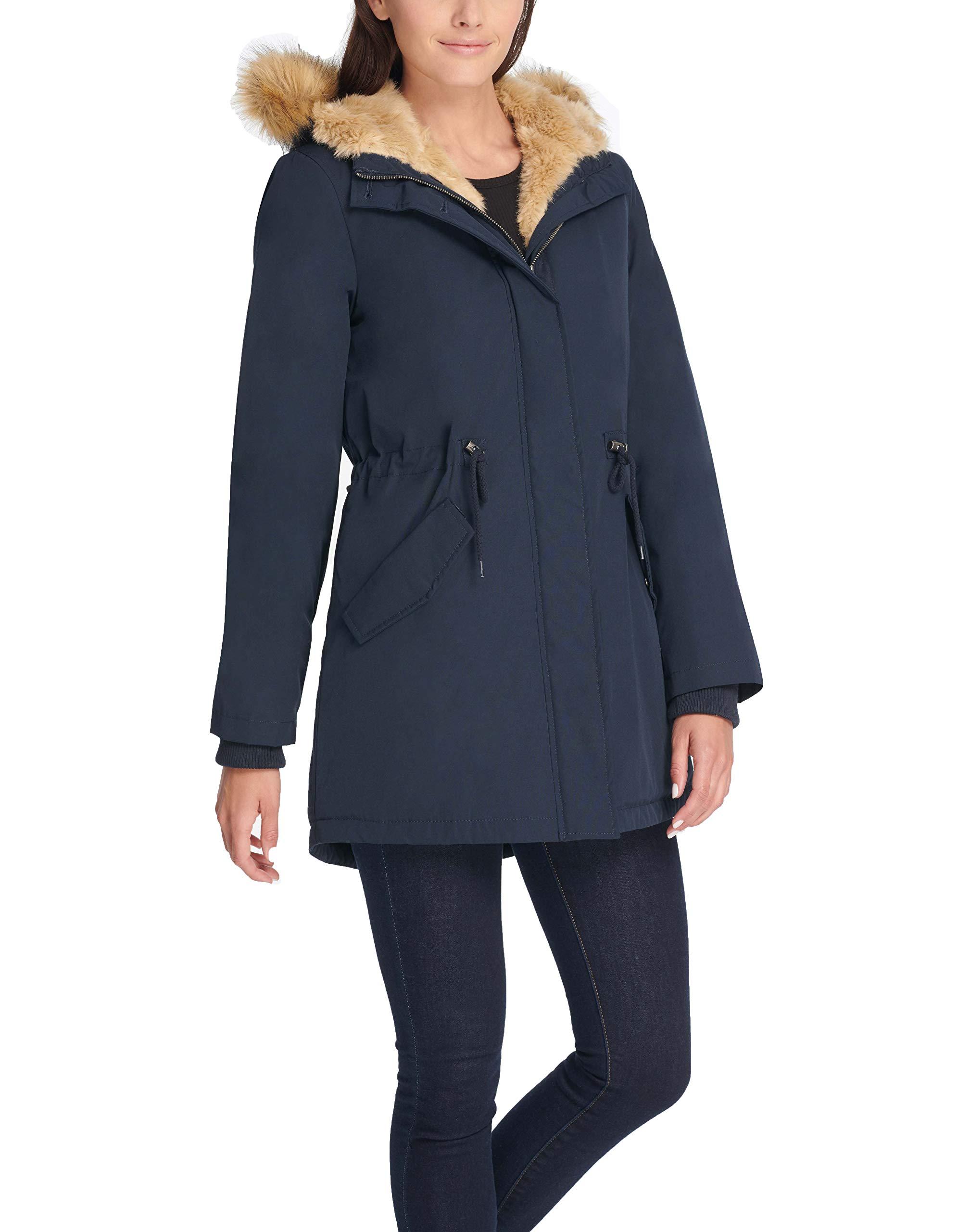 Levi's Faux Fur Lined Hooded Parka Jacket (standard And Plus Size) in Navy (Blue) Save 26 Lyst