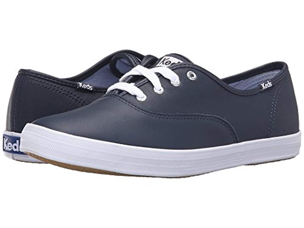 Keds Champion Original Leather Lace-up Sneaker in Navy (Blue) | Lyst