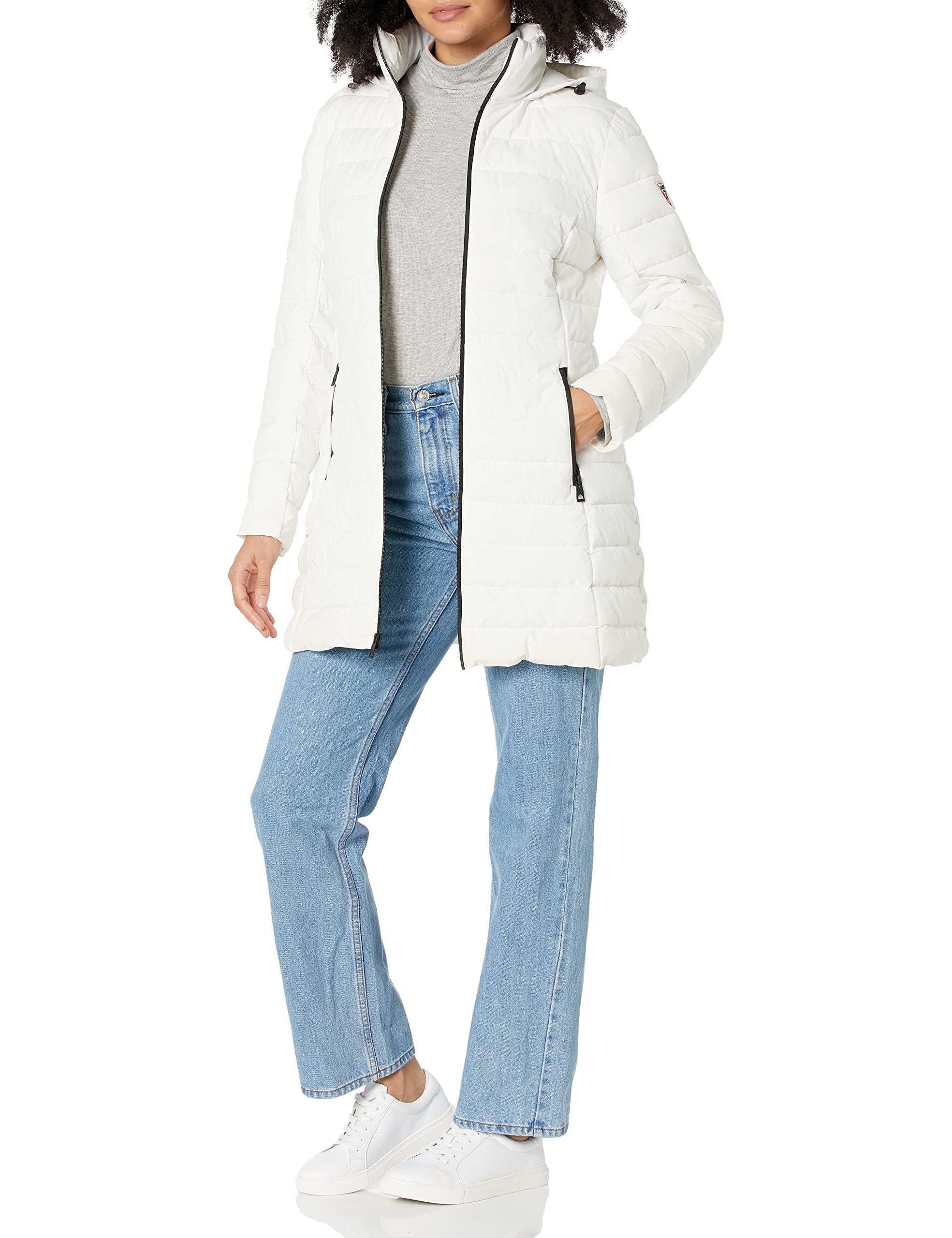 knee length packable down coat