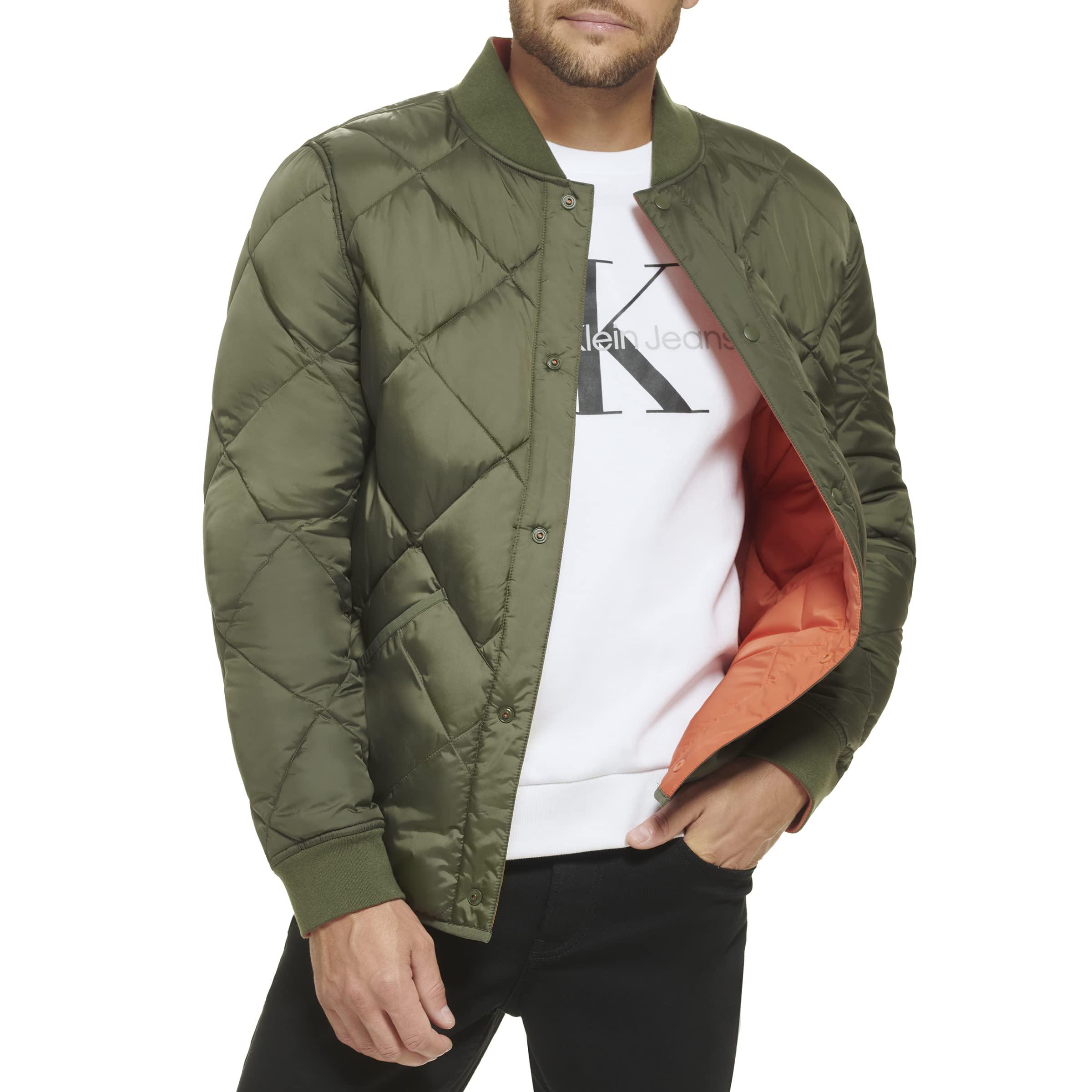 Calvin Klein Reversible Diamond Quilted Jacket in Green for Men