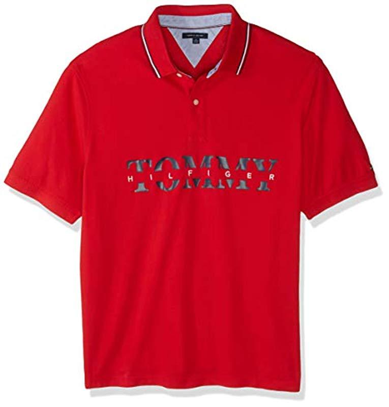 Tommy Hilfiger Big And Tall Polo Shirt Custom Fit, Chinese Red, 5xl for Men  | Lyst