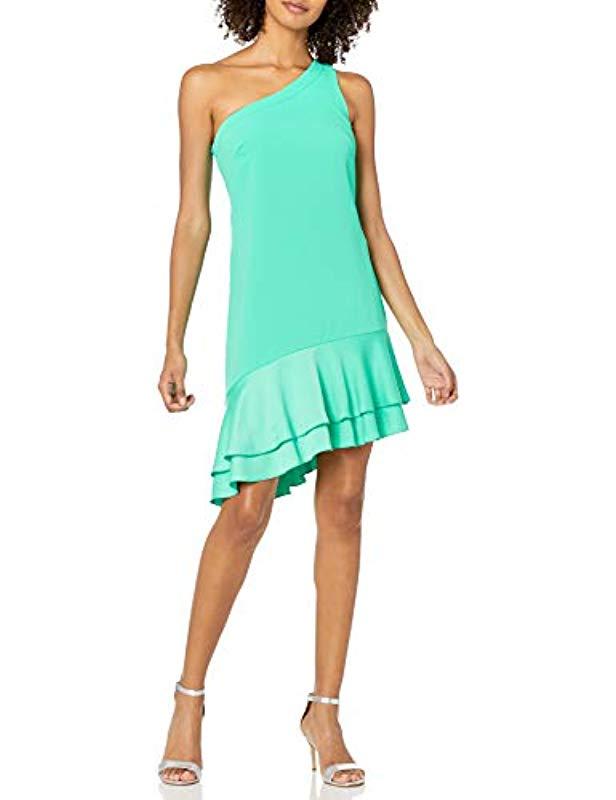 Trina Turk Lunaria One Shoulder Asymmetrical Dress in Green - Save 23% - Lyst