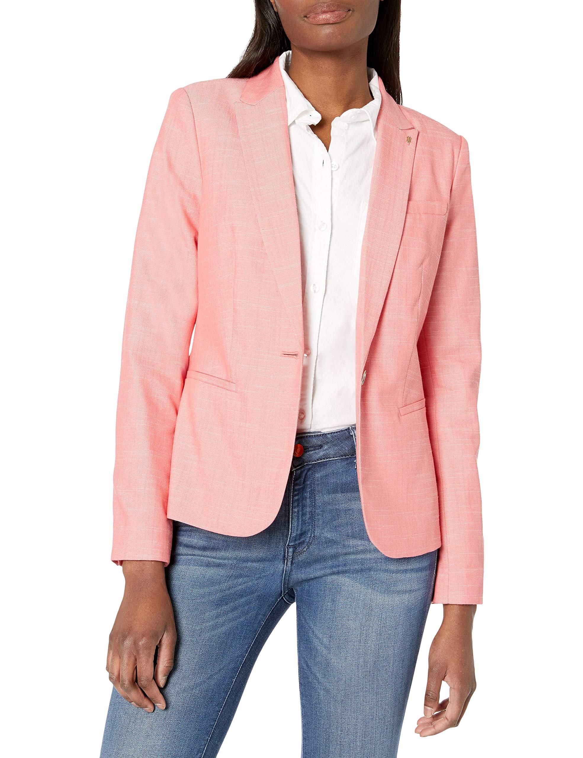 Tommy Hilfiger One Button Blazer in Pink - Save 56% - Lyst