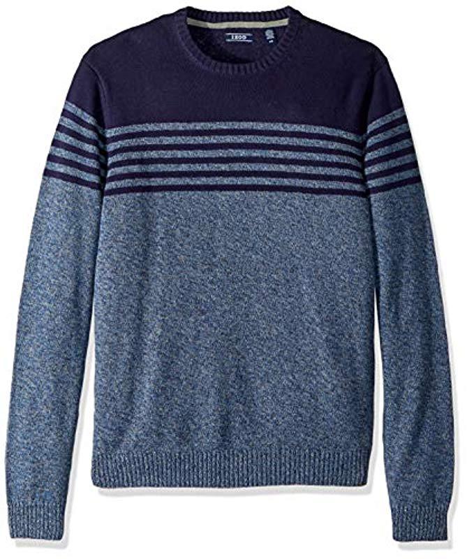 Izod Slim Fit Newport Stripe 7 Gauge Crewneck Sweater in Blue for Men ...