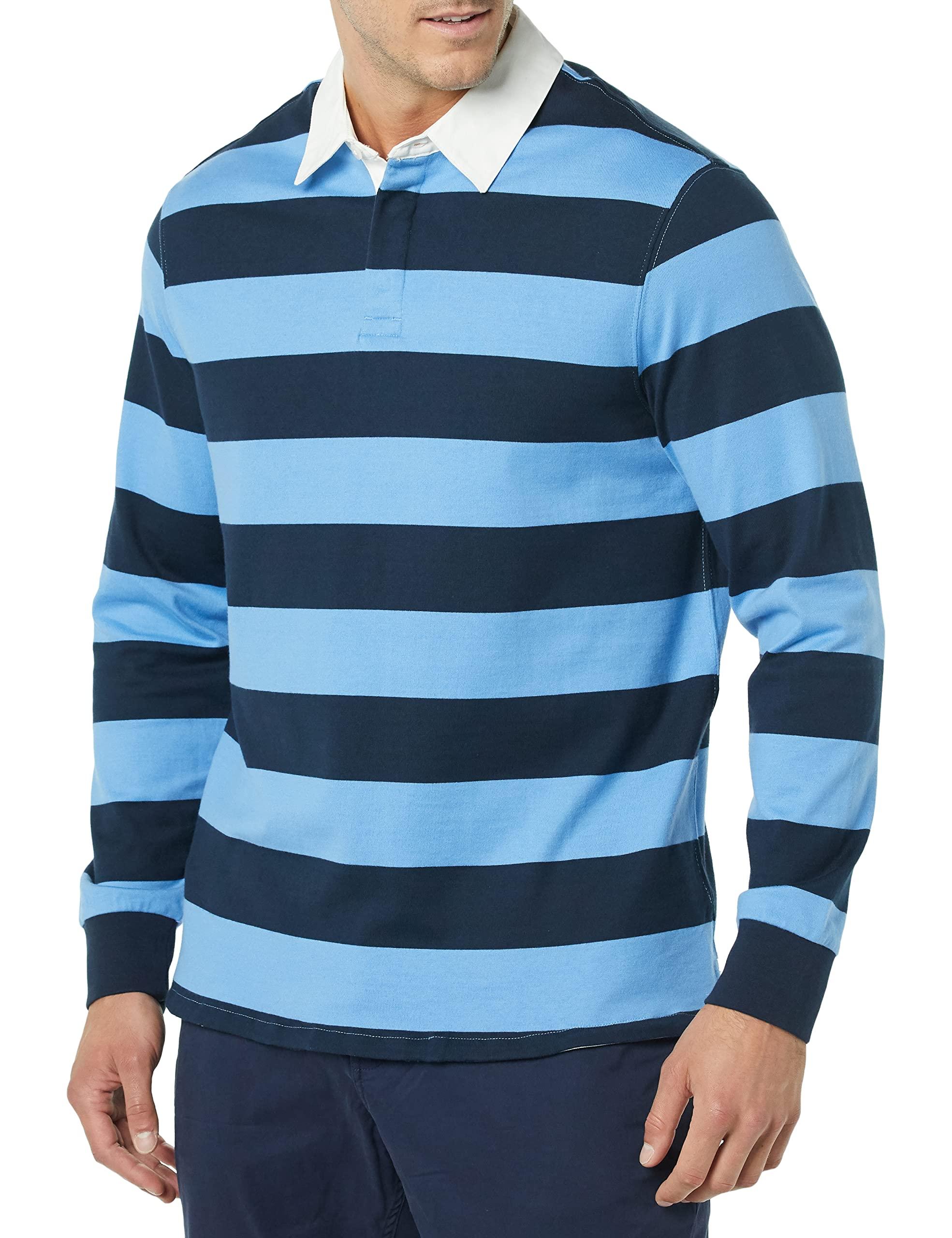 Amazon Essentials Organic Cotton Long Sleeve Rugby Top in Blue for Men Lyst