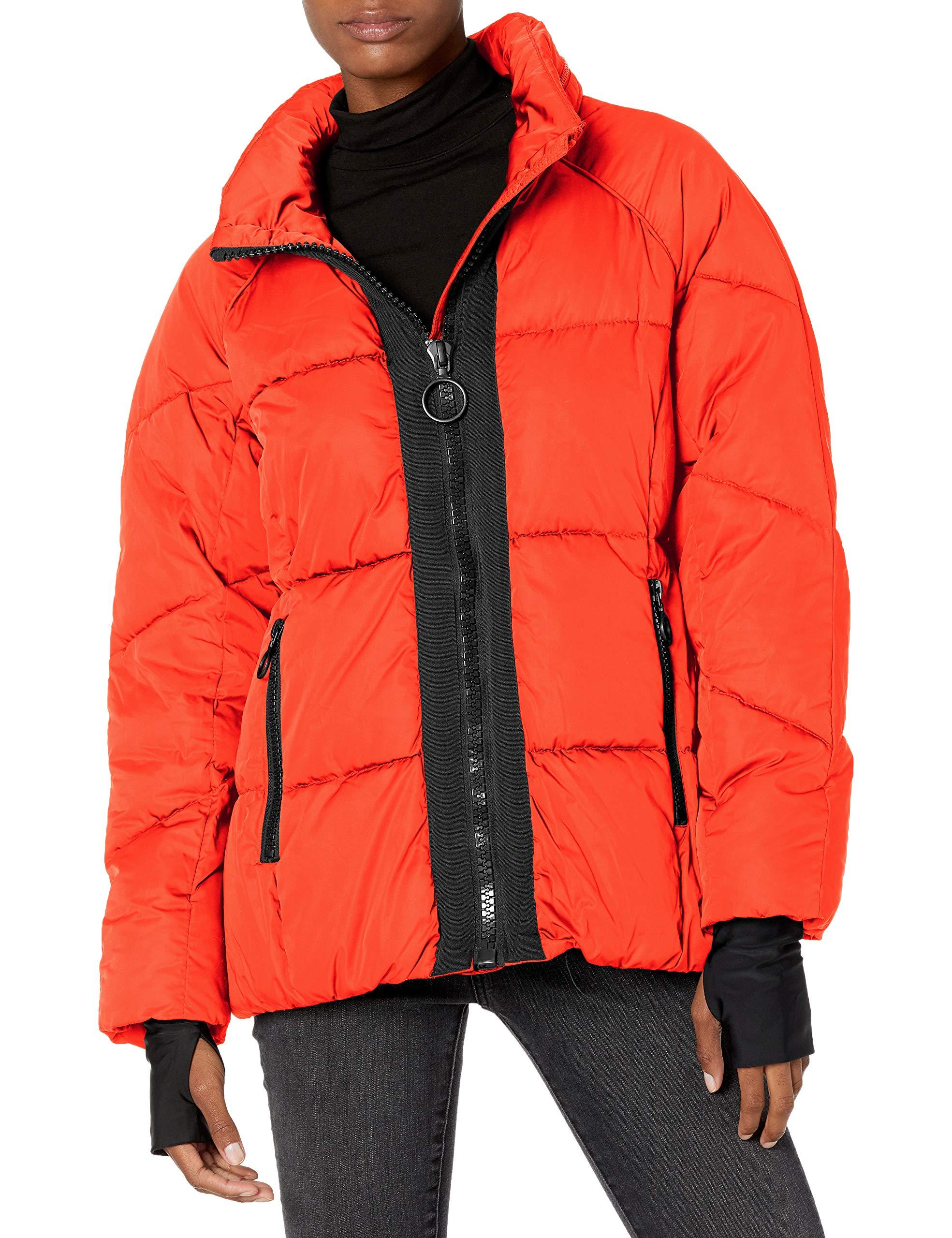 Steve Madden Synthetic Nylon Puffer Jacket in Red - Lyst
