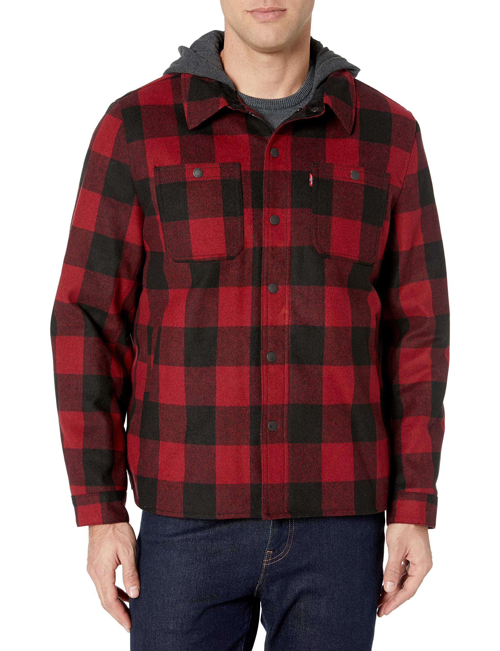 levi's plaid hoodie