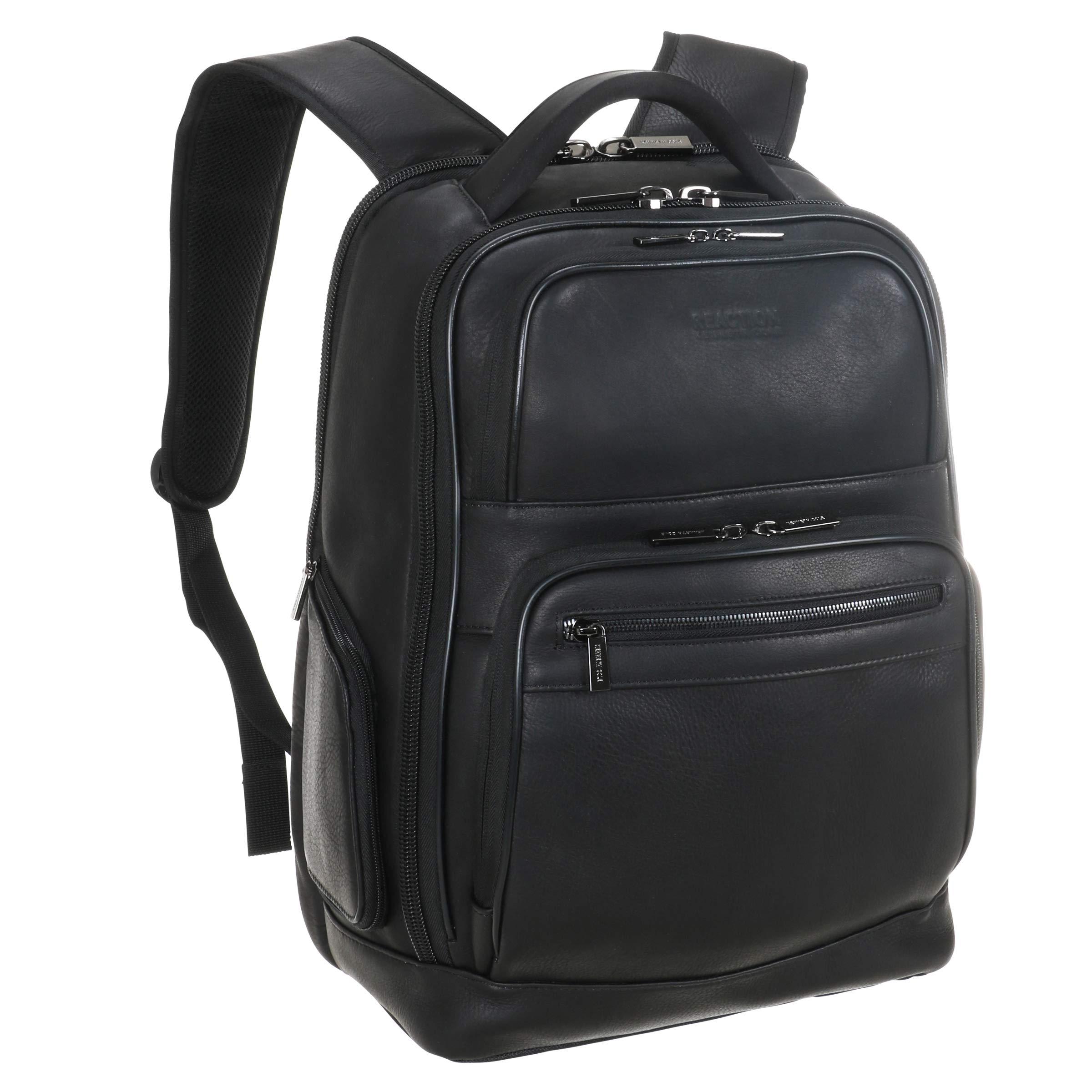 Kenneth Cole Reaction Colombian Leather Double Compartment 15.6" Laptop  Rfid Backpack Bag in Black | Lyst