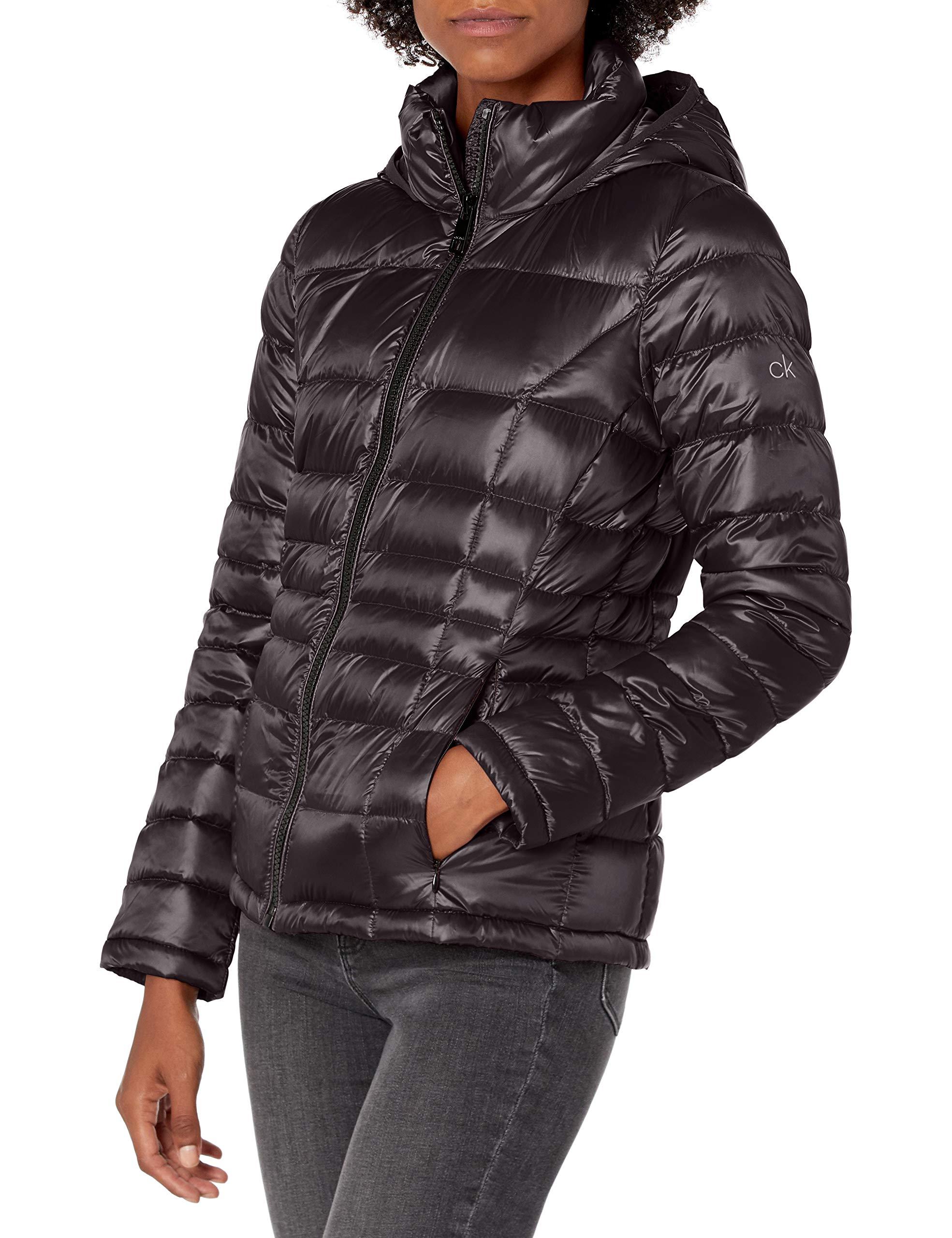 Calvin Klein S Short Packable Down Coat in Black - Lyst