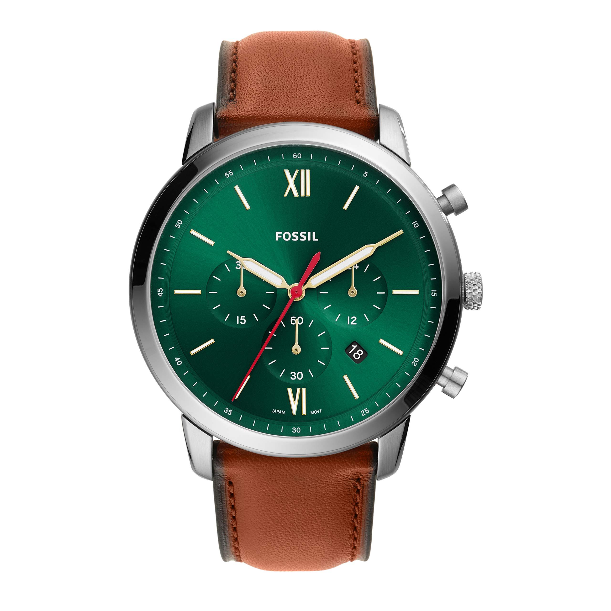 Fossil Neutra Chrono Stainless Steel Quartz Watch With Leather Strap in