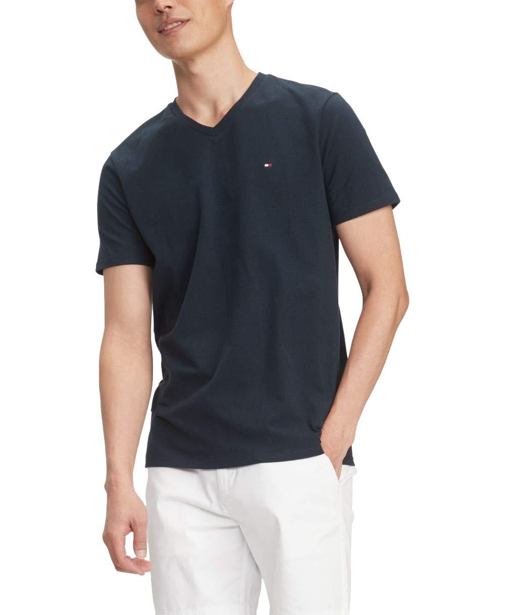 Tommy Hilfiger Cotton Short Sleeve V Neck T Shirt in Blue for Men - Lyst
