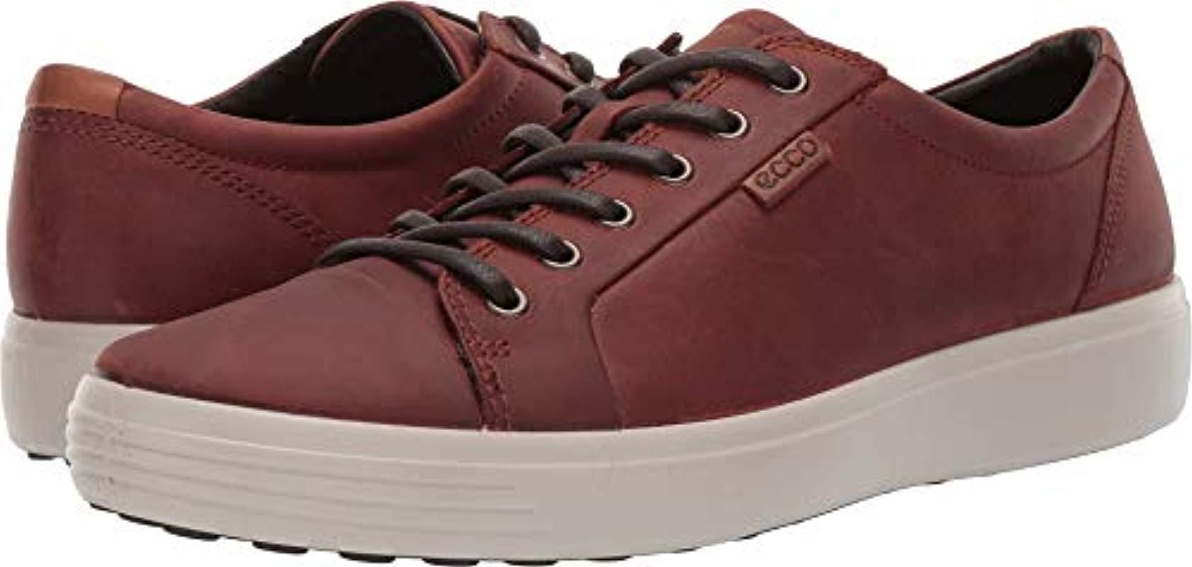 ecco men's soft 7 sneaker cognac