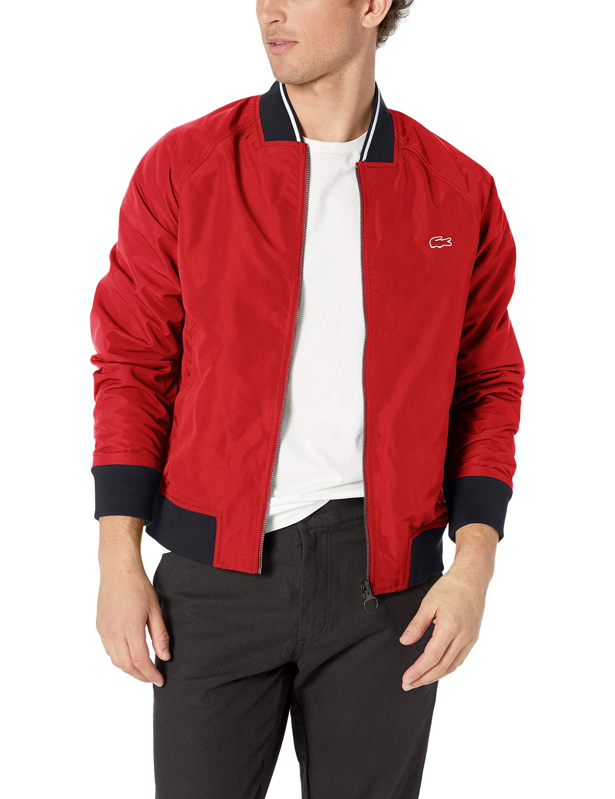 Lacoste Lightweight Bomber Reversible Twill Cotton in Red/Red/Navy Blue  (Red) for Men - Lyst