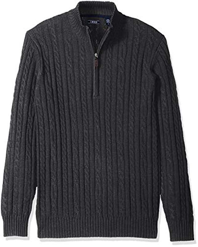 Lyst - Izod Premium Essentials Cable Knit 1/4 Zip Sweater for Men