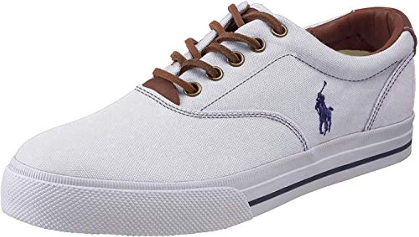 Polo Ralph Lauren Vaughn Canvas/leather Lace Up Casual in White for Men ...