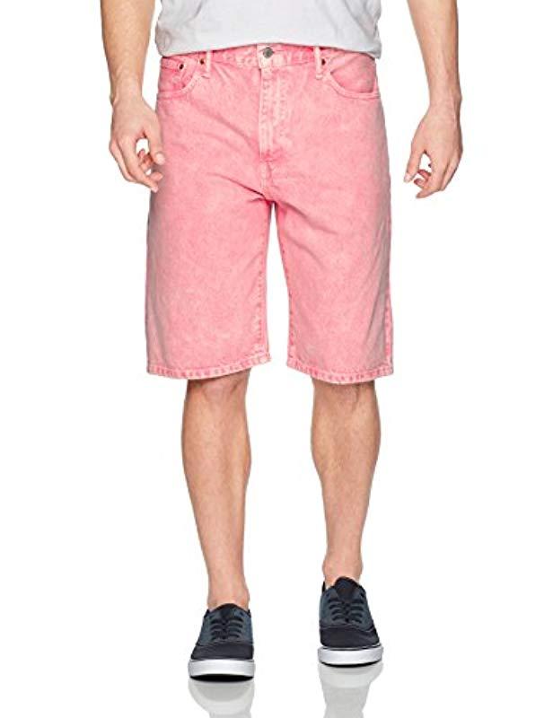 Levi's 569 Loose Straight Denim Shorts in Pink for Men | Lyst