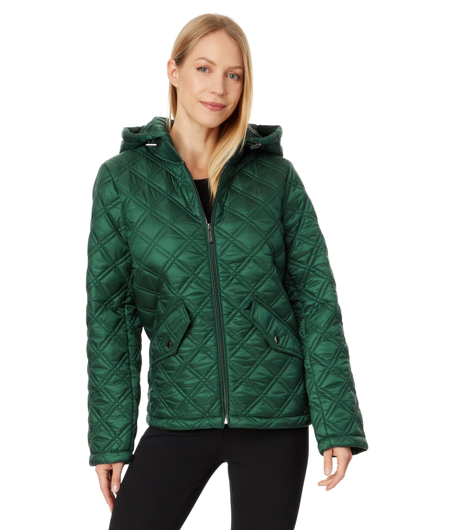 Michael Kors Zip Front Quilt M426818Bz (Dark Emerald) Jacket Michael Kors Zip Front Quilt M426818Bz (Dark Emerald) Jacket