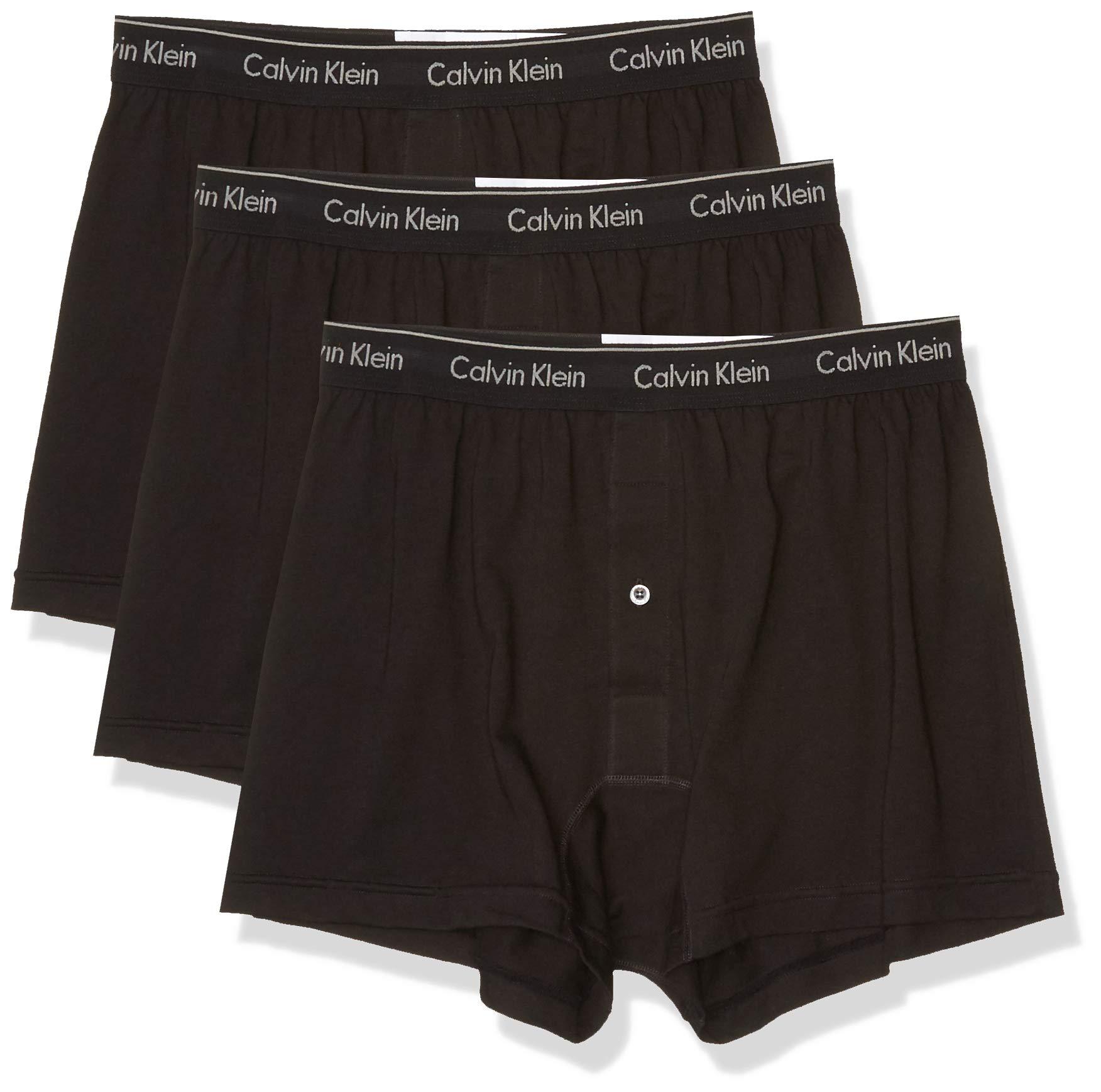 Calvin Klein Cotton Classics Multipack Knit Boxers in Black for Men