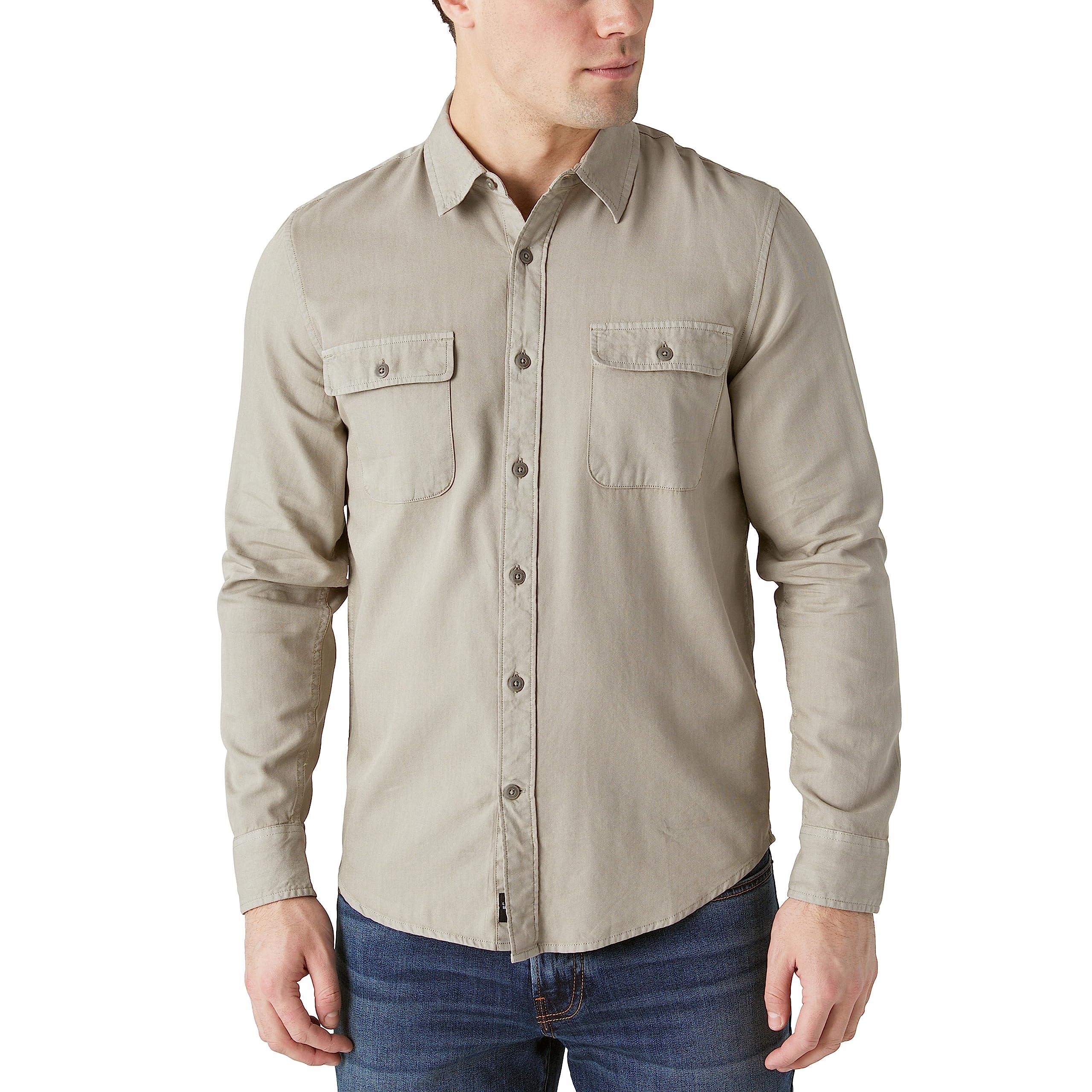 Lucky Brand Lived-in Long Sleeve Utility Shirt in Gray for Men