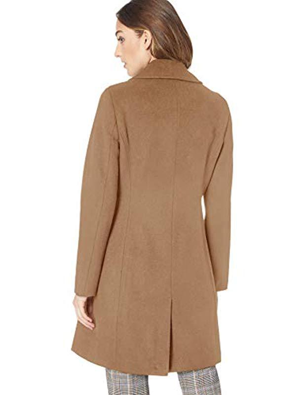 Calvin Klein Classic Cashmere Wool Blend Coat in Camel (Natural) - Save ...