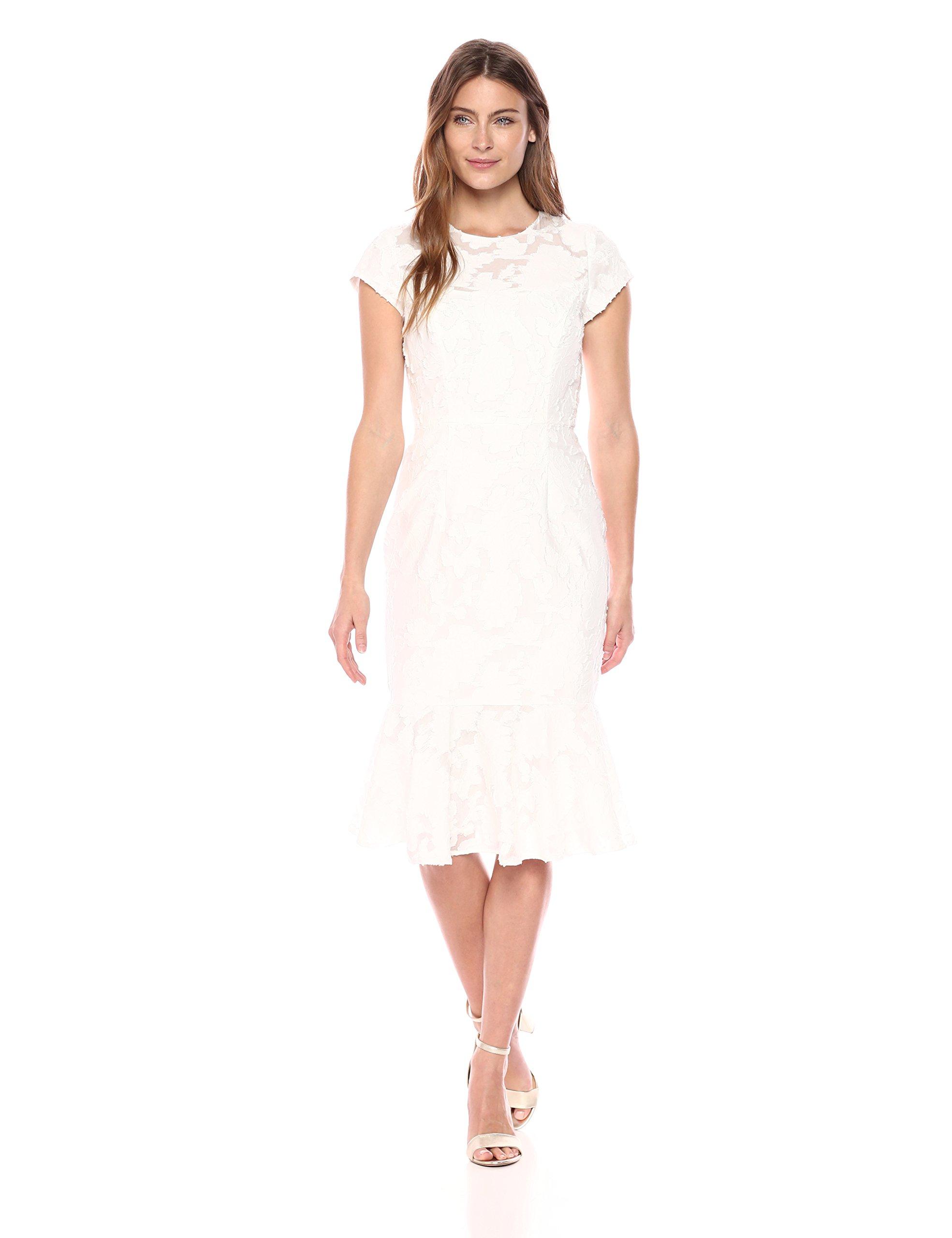 maggy london lace midi length sheath dress