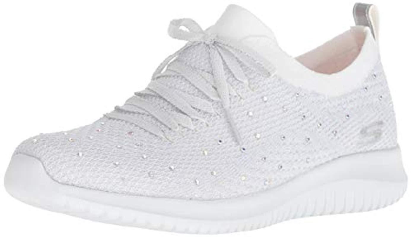 Skechers 's Ultra Flex-strolling Out Trainers in White/Silver (White) | Lyst