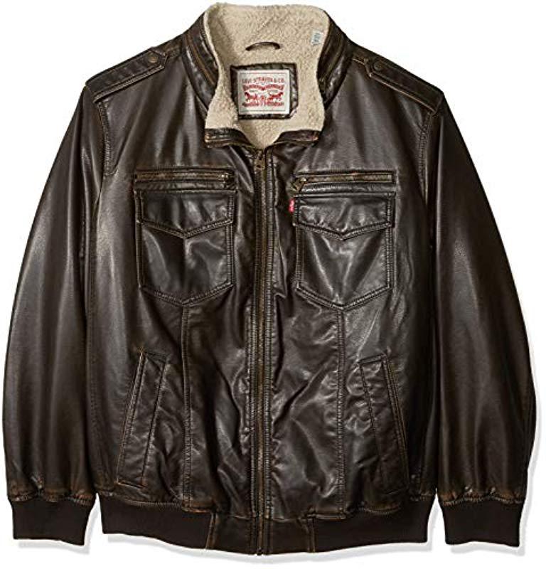 levi's faux leather sherpa jacket