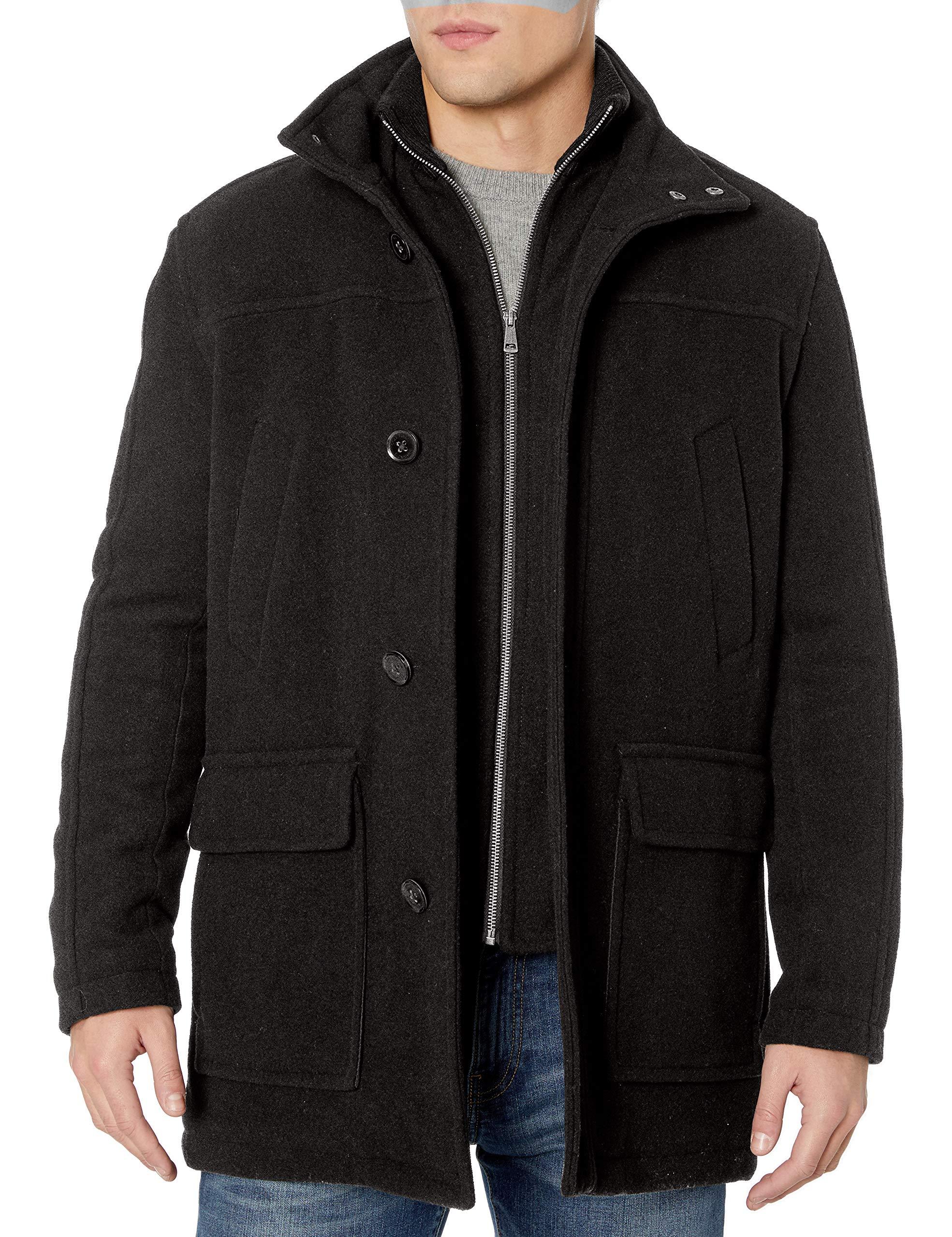Cole Haan Wool Plush Car Coat With Attached Bib for Men Save 2 Lyst